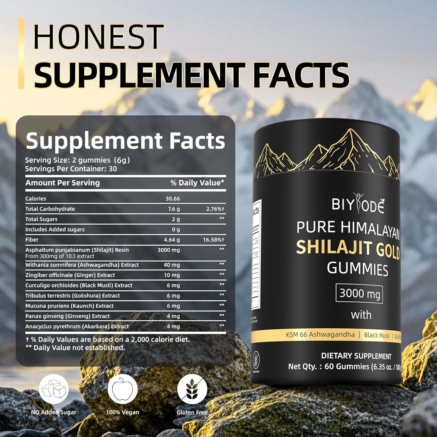 Biyode Pure Himalayan Shilajit Gummies
