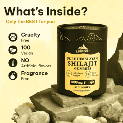Elementafill Pure Shilajit Gummies For Men And Women | 45 Gummies Per Bottle