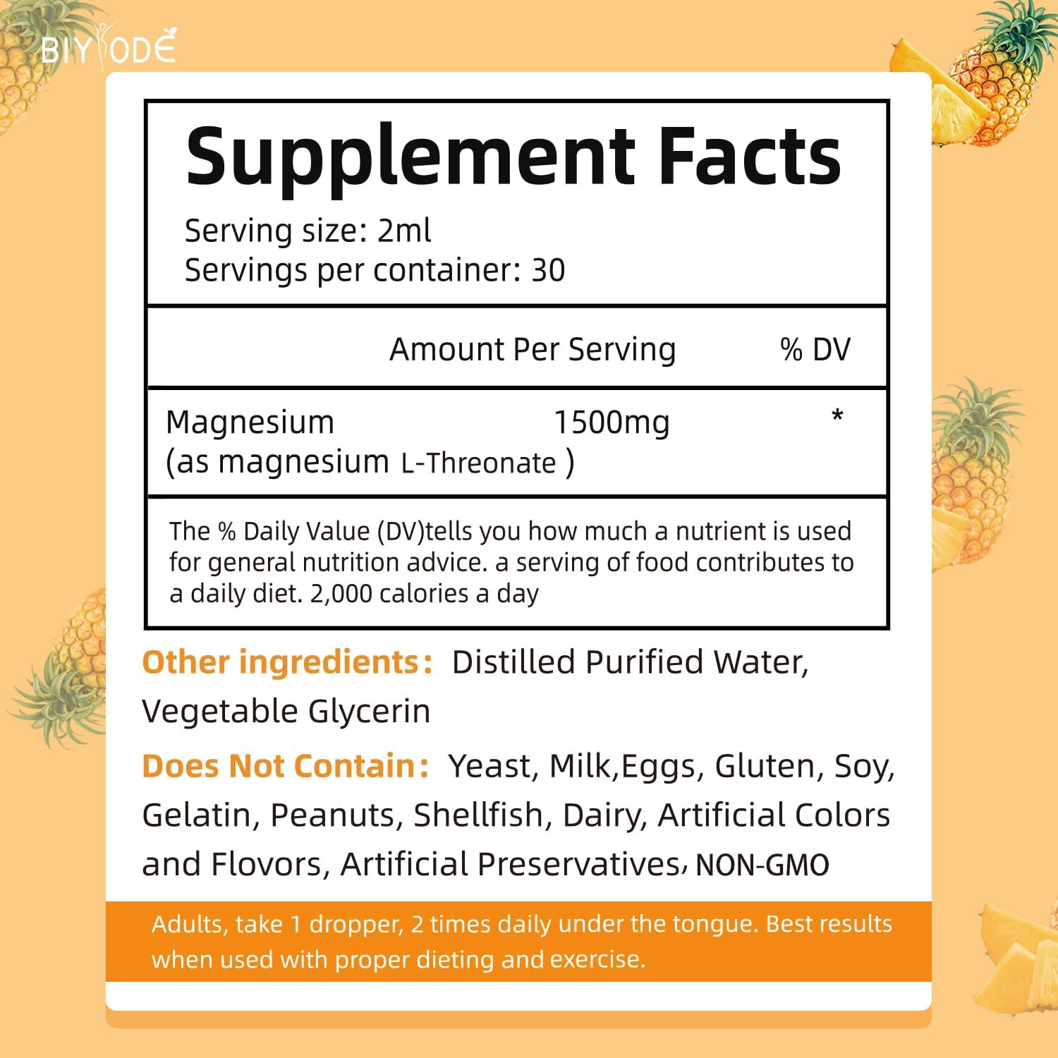 Biyode Magnesium L-Threonate Liquid Drops