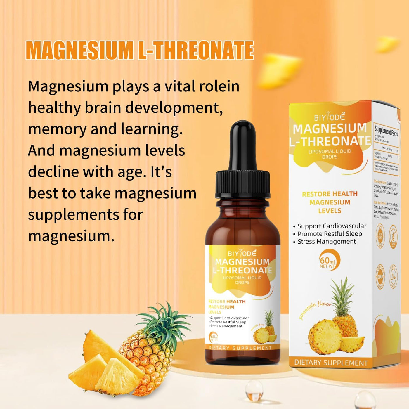 Biyode Magnesium L-Threonate Liquid Drops