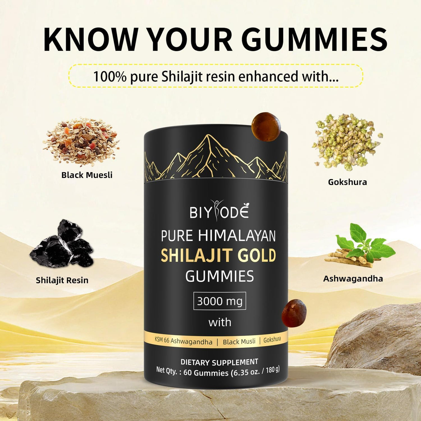 Biyode Pure Himalayan Shilajit Gummies