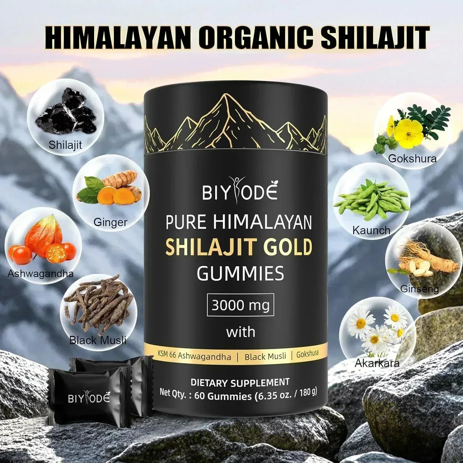 Biyode Pure Himalayan Shilajit Gummies - ELEMENTAFILL