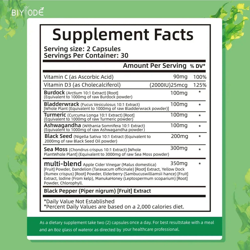 Biyode Sea Moss Capsules - ELEMENTAFILL